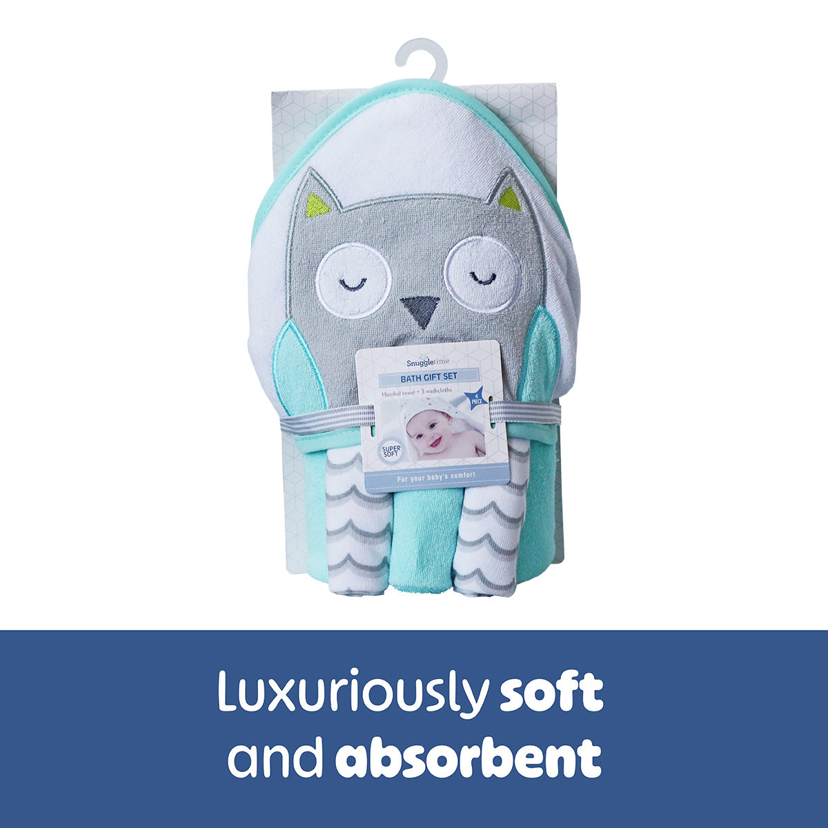 Snuggletime Hooded Towel with 3pk Facecloth Gift Set