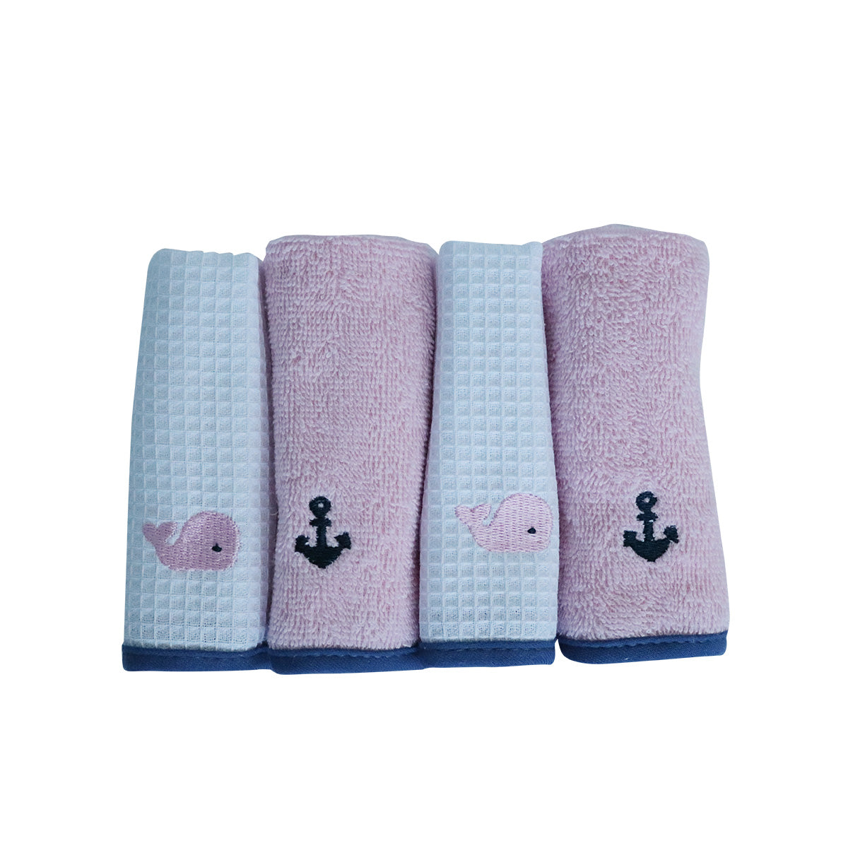 Snuggletime Nautica Whale 4pk Washcloths