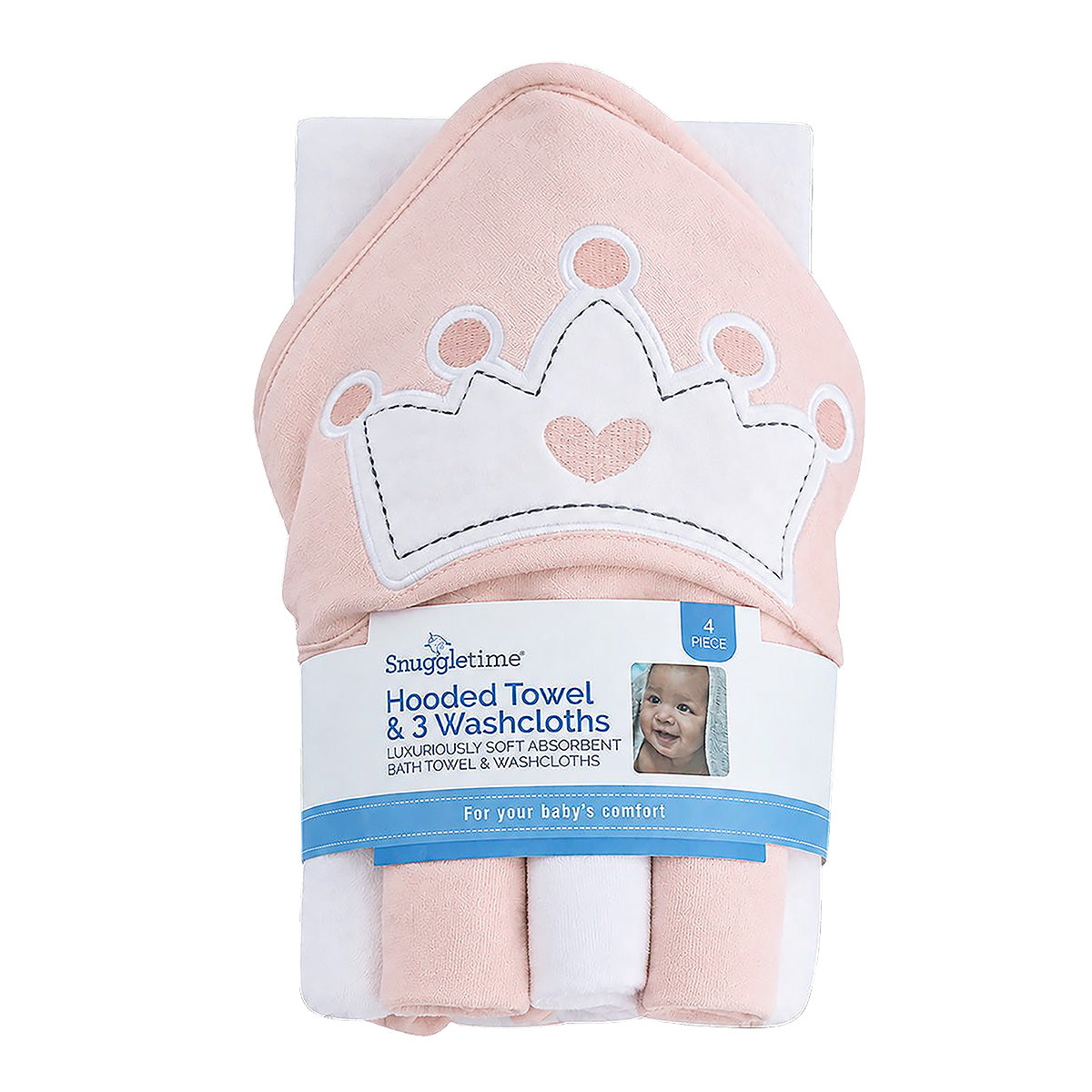 Snuggletime Hooded Towel with 3pk Facecloth Gift Set