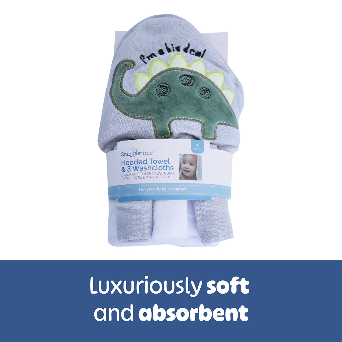 Snuggletime Hooded Towel with 3pk Facecloth Gift Set