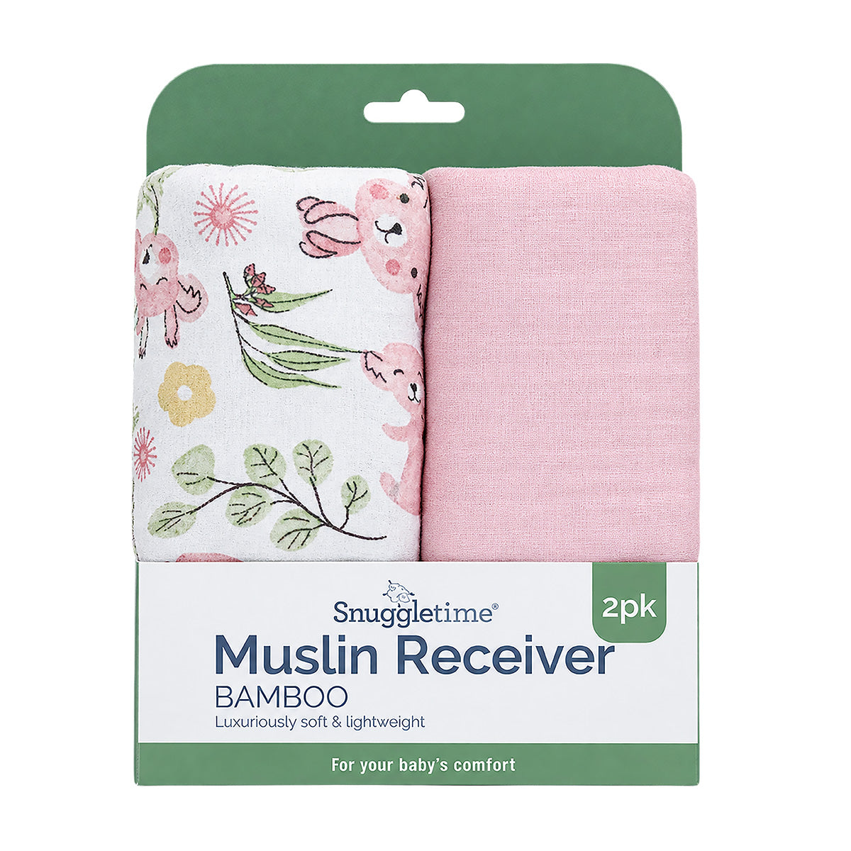 Snuggletime Bamboo Muslin Receiver 2pk