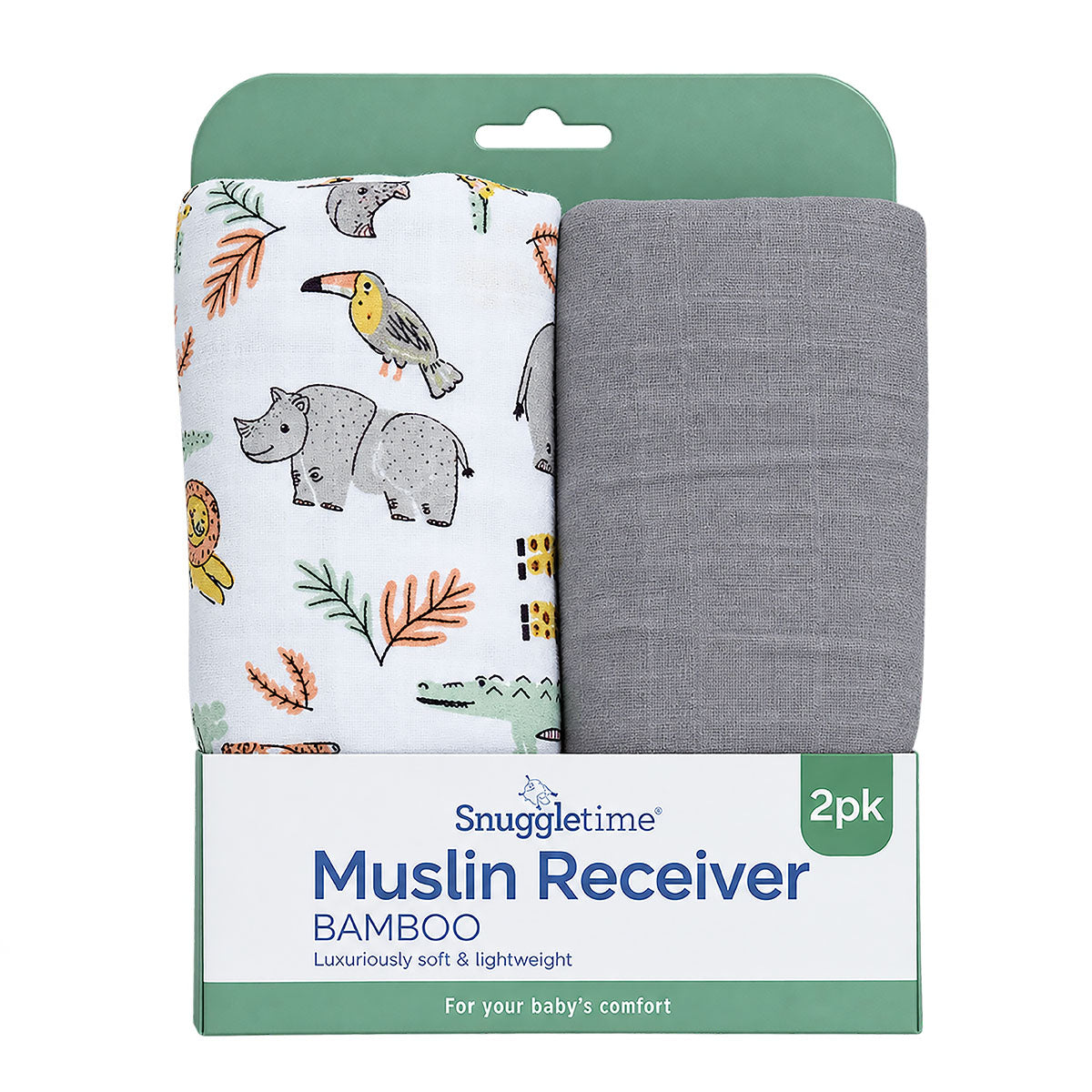 Snuggletime Bamboo Muslin Receiver 2pk