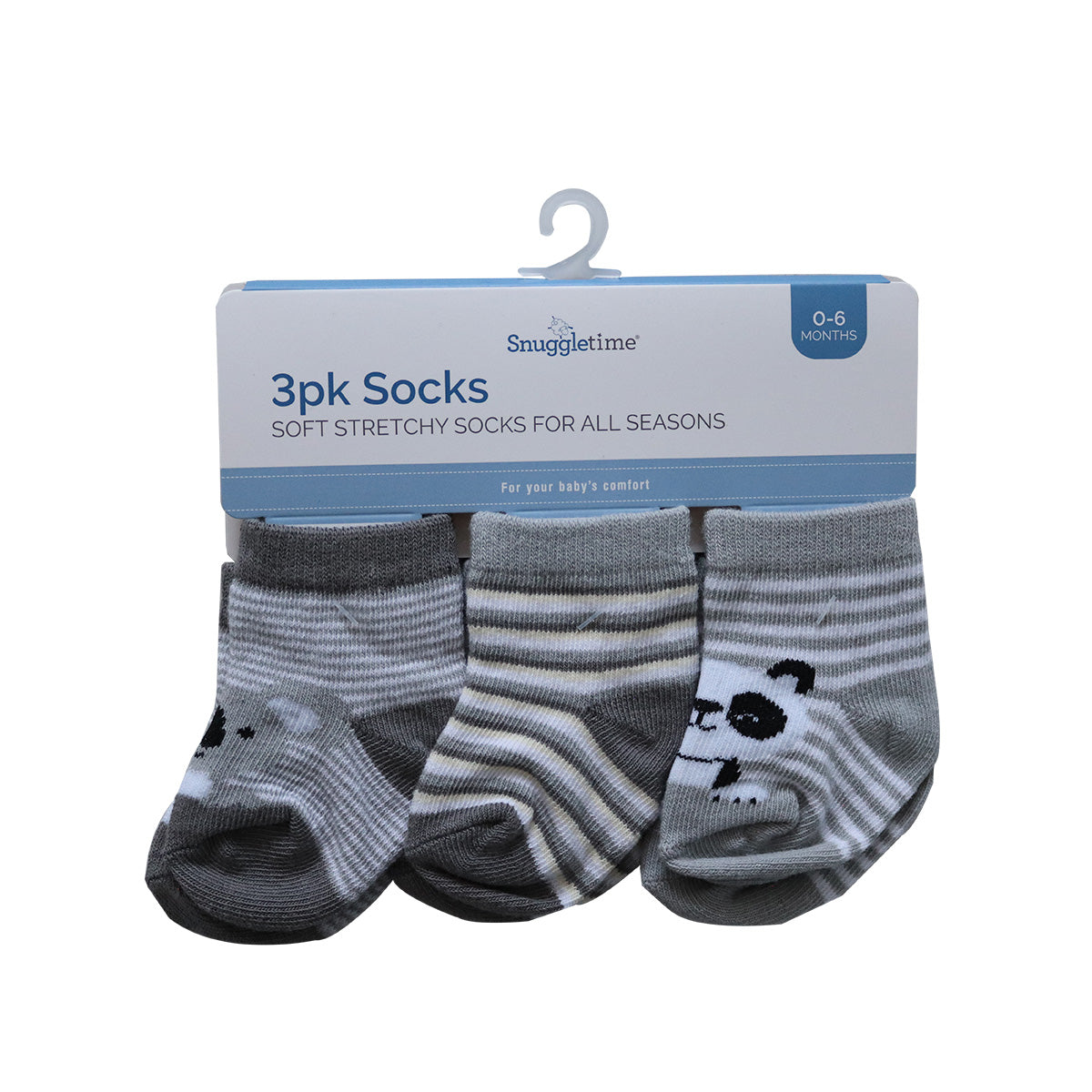 Snuggletime 3pk Socks 0-6 Months