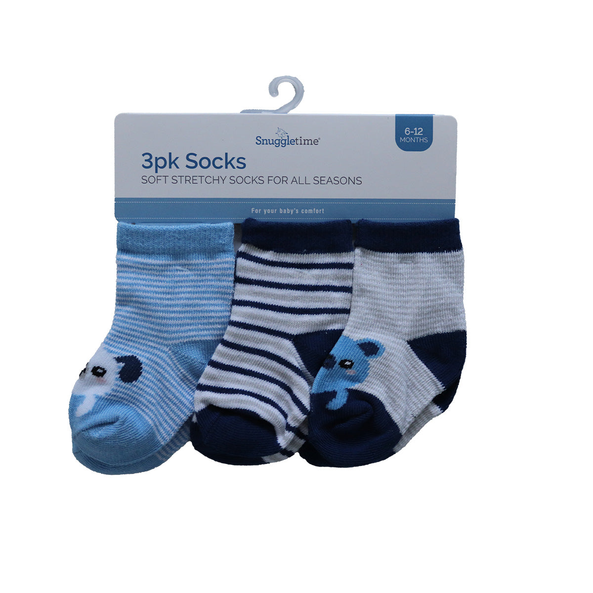 Snuggletime 3pk Socks 6-12 Months