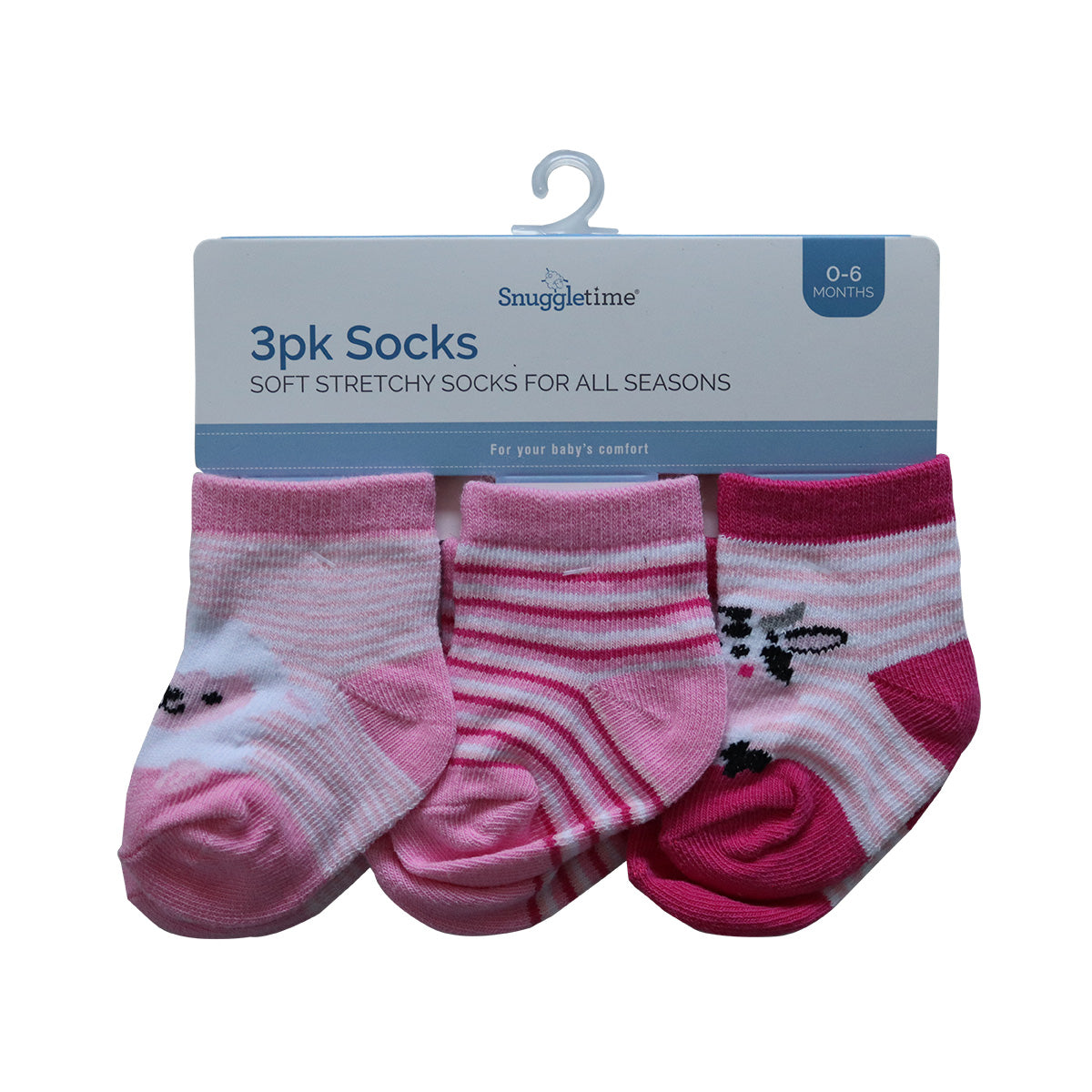 Snuggletime 3pk Socks 0-6 Months
