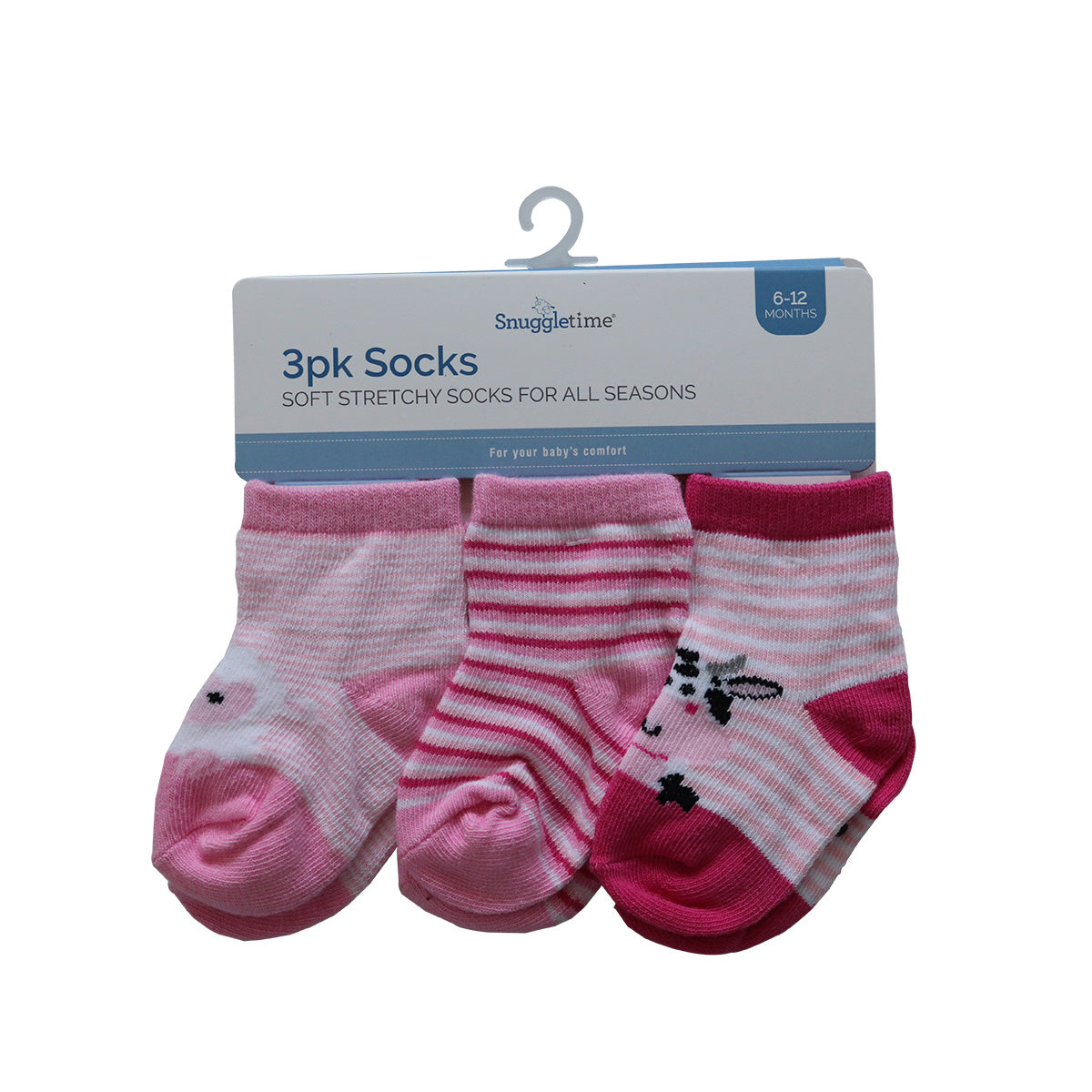 Snuggletime 3pk Socks 6-12 Months