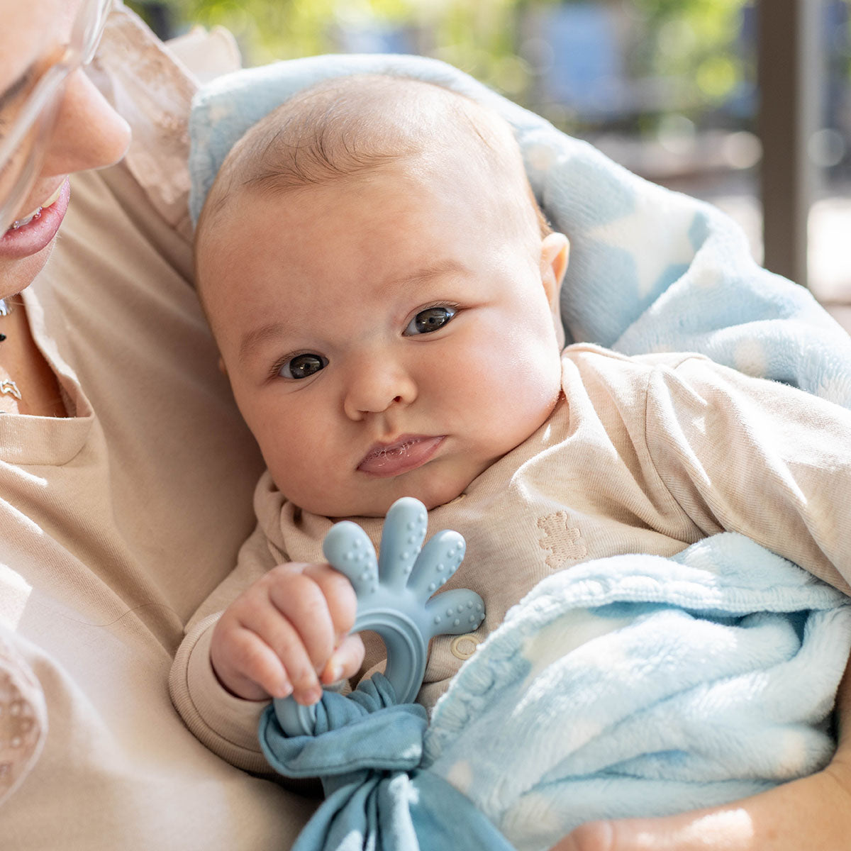 Back To Nature Silicone Teether Muslin Blankie