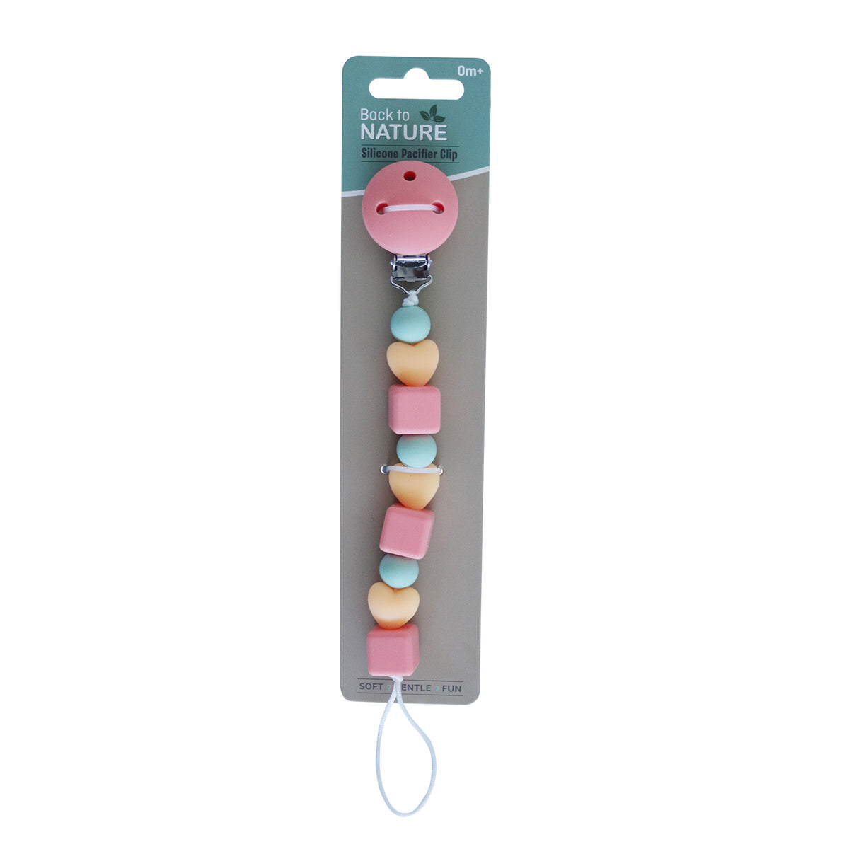 Back To Nature Silicone Pacifier Clip - Cubes