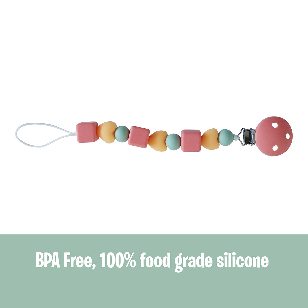 Back To Nature Silicone Pacifier Clip - Cubes