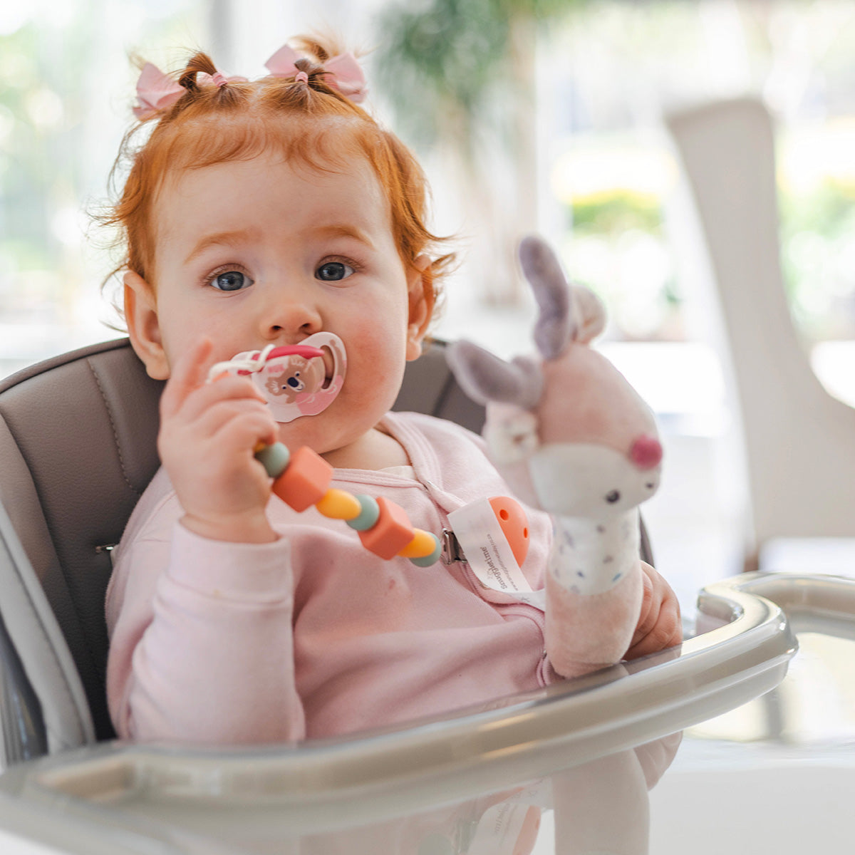 Back To Nature Silicone Pacifier Clip - Cubes