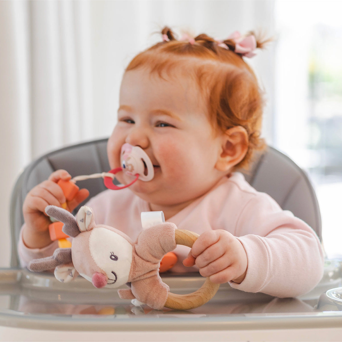 Back To Nature Silicone Pacifier Clip - Cubes