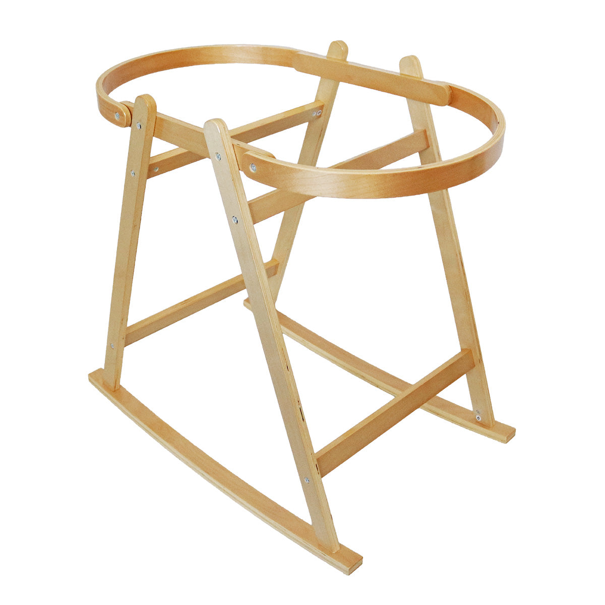 Snuggletime Woven Crochet Moses Basket with Wooden Rocking Stand