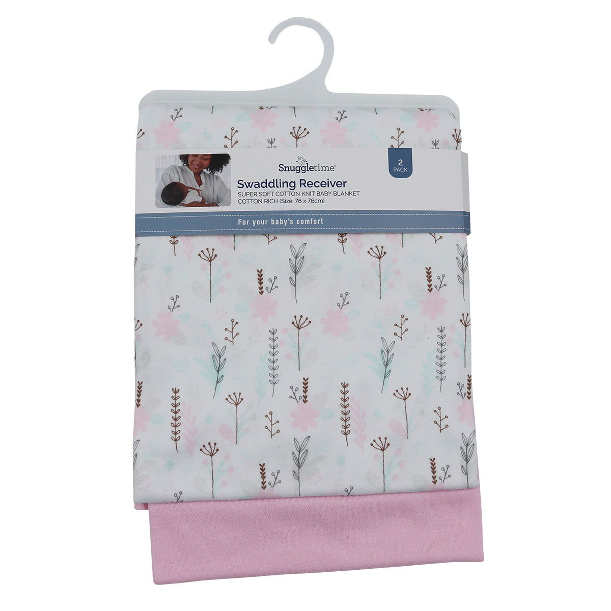 Snuggletime Swaddling Receiving Blanket 2pk