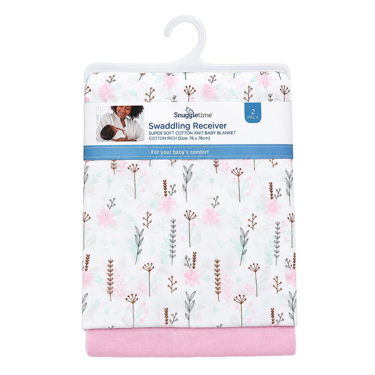 Snuggletime Swaddling Receiving Blanket 2pk