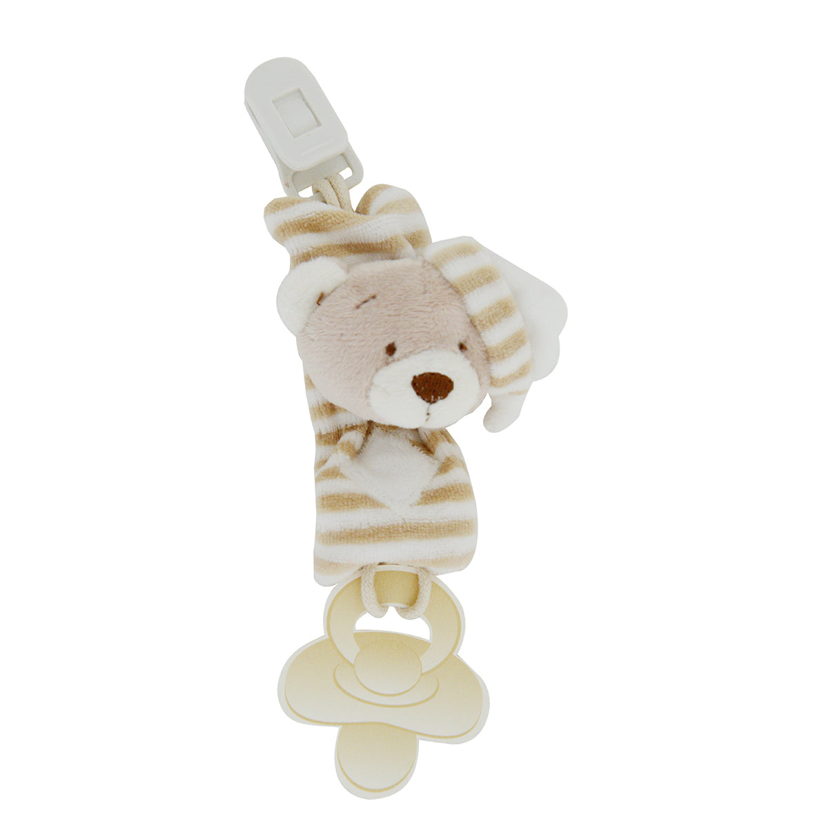 Snuggletime Classical Plush Bear Pacifier Clip