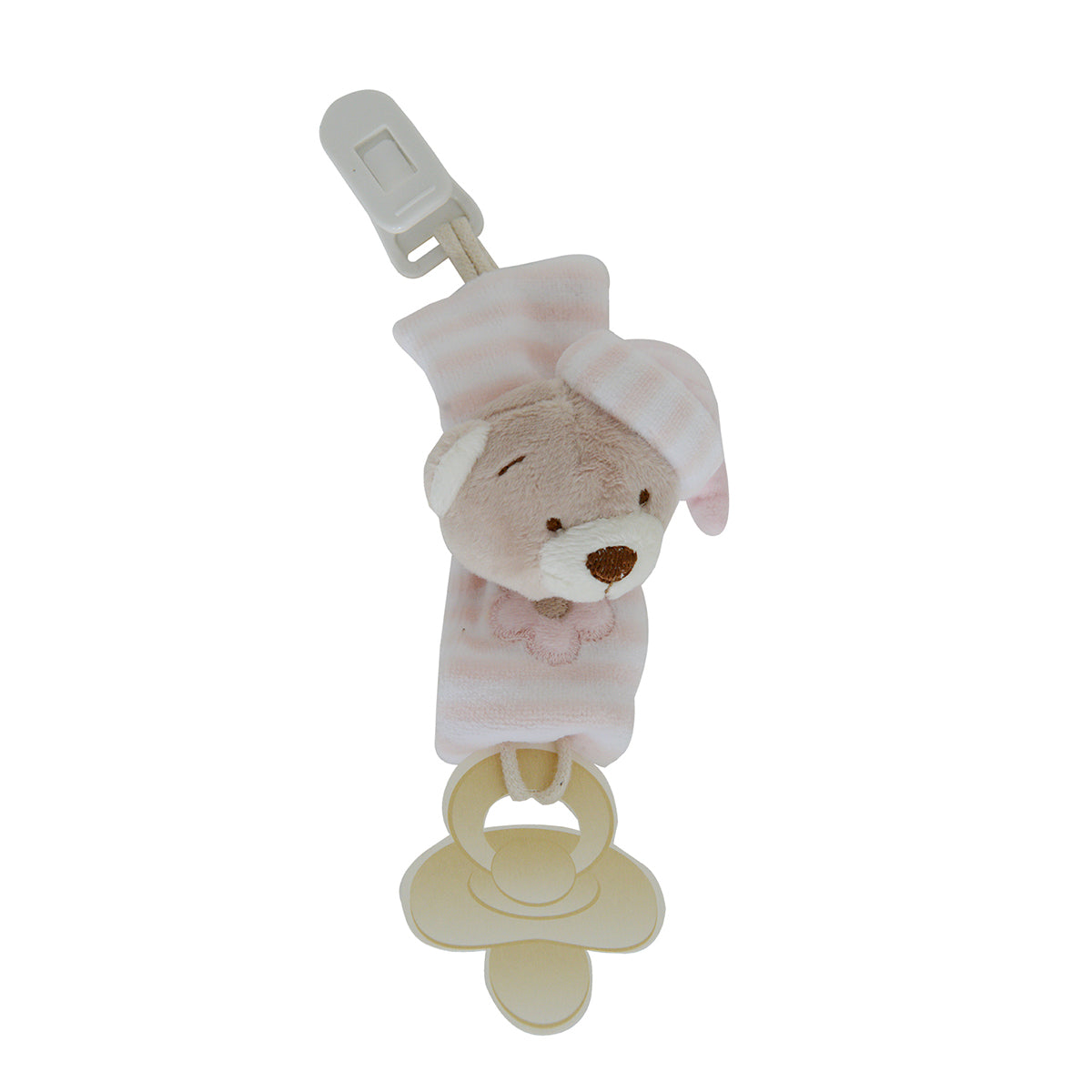 Snuggletime Classical Plush Bear Pacifier Clip